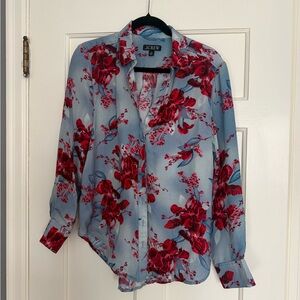 J. Crew Blue and Red Floral Shirt